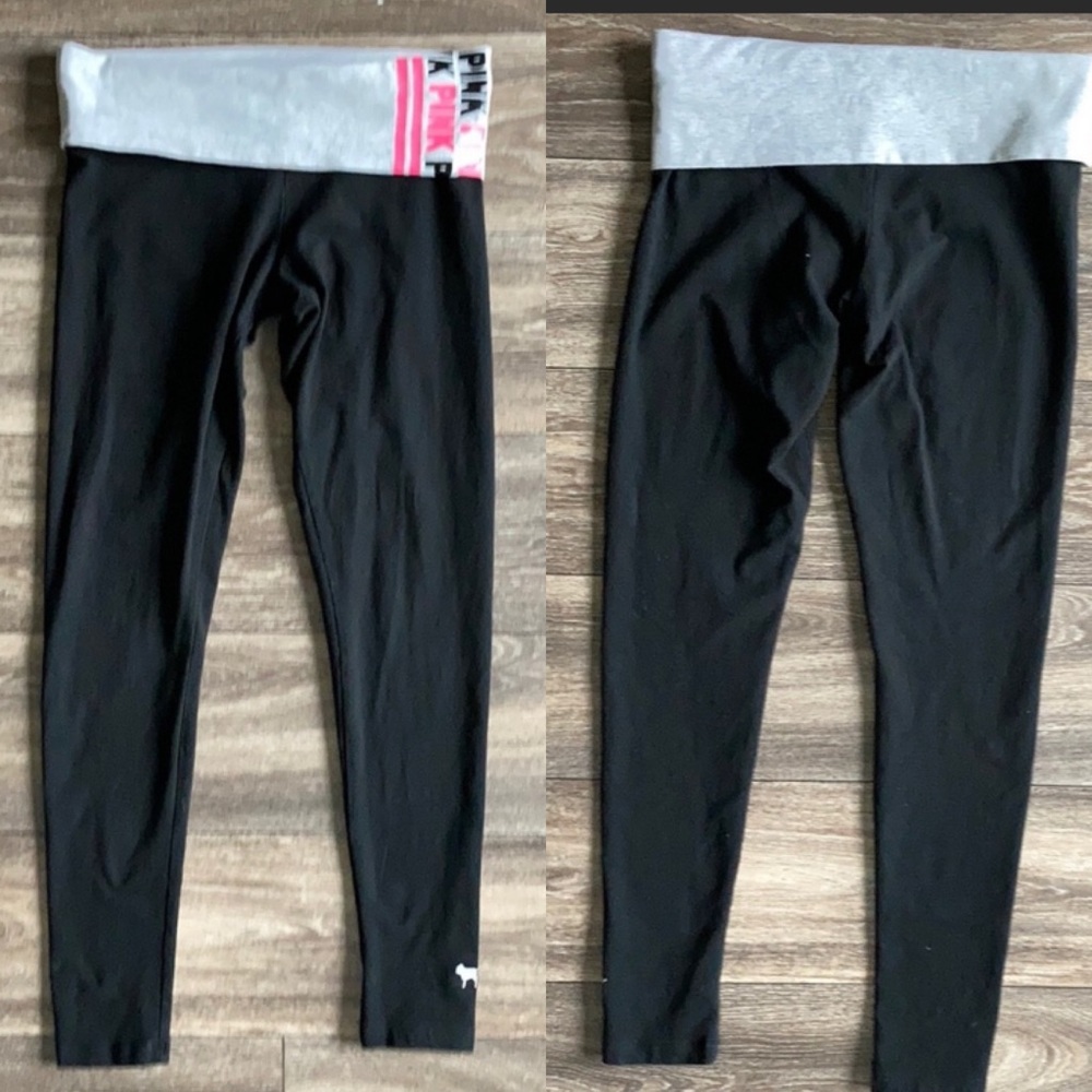 PINK Victoria’s Secret Black Yoga Pants Sz Small